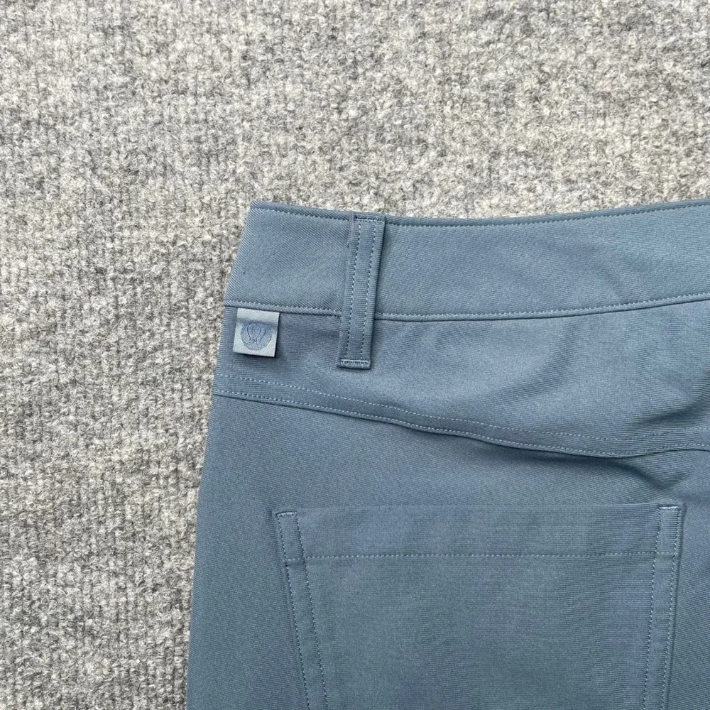 Lululemon ABC Pants Mens 31 Blue Gray Slim Fit Warpstreme Five Pocket Trousers